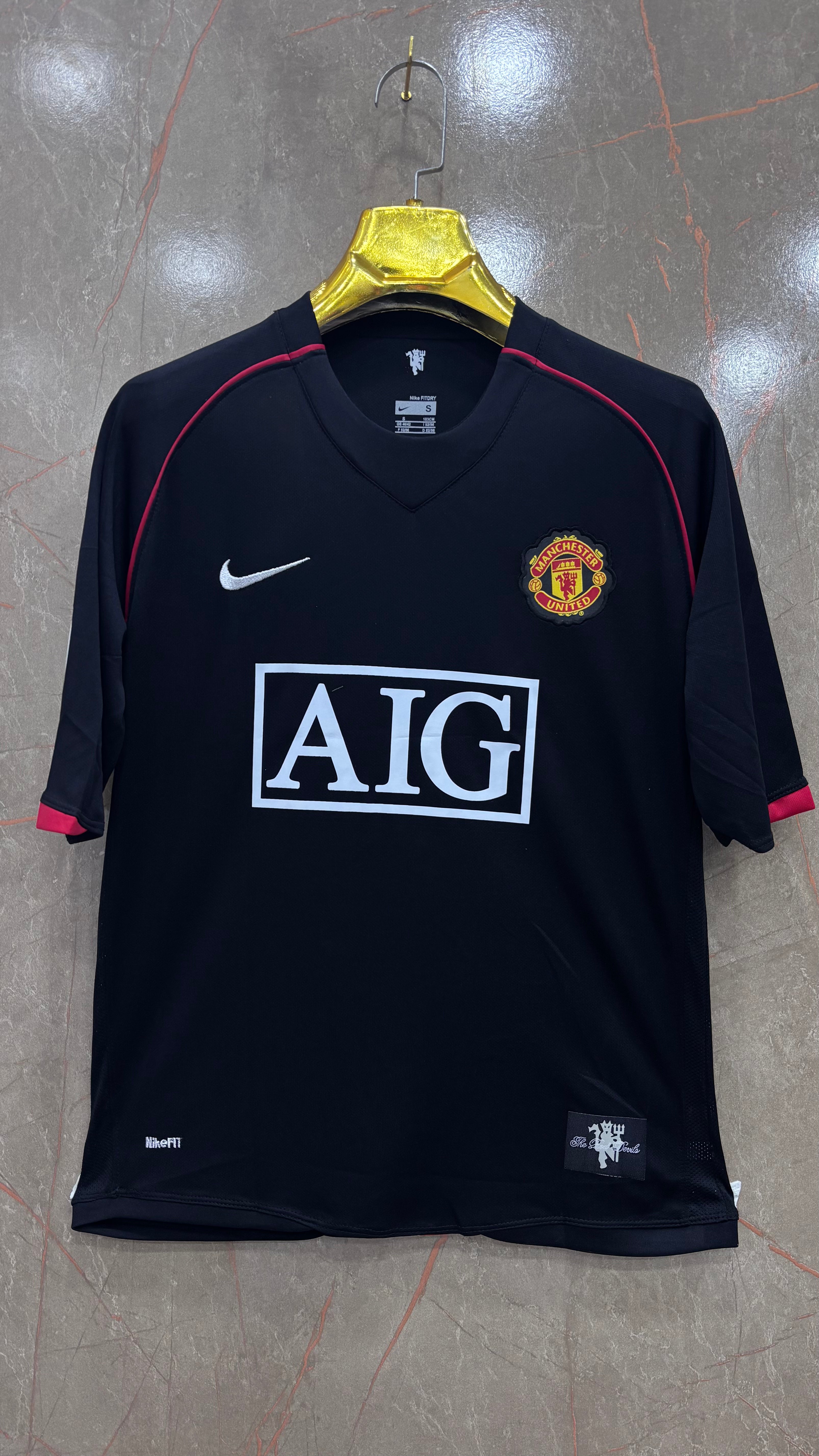 RONALDO 7 MANCHESTER UNITED BLACK SHIRT 2007/08