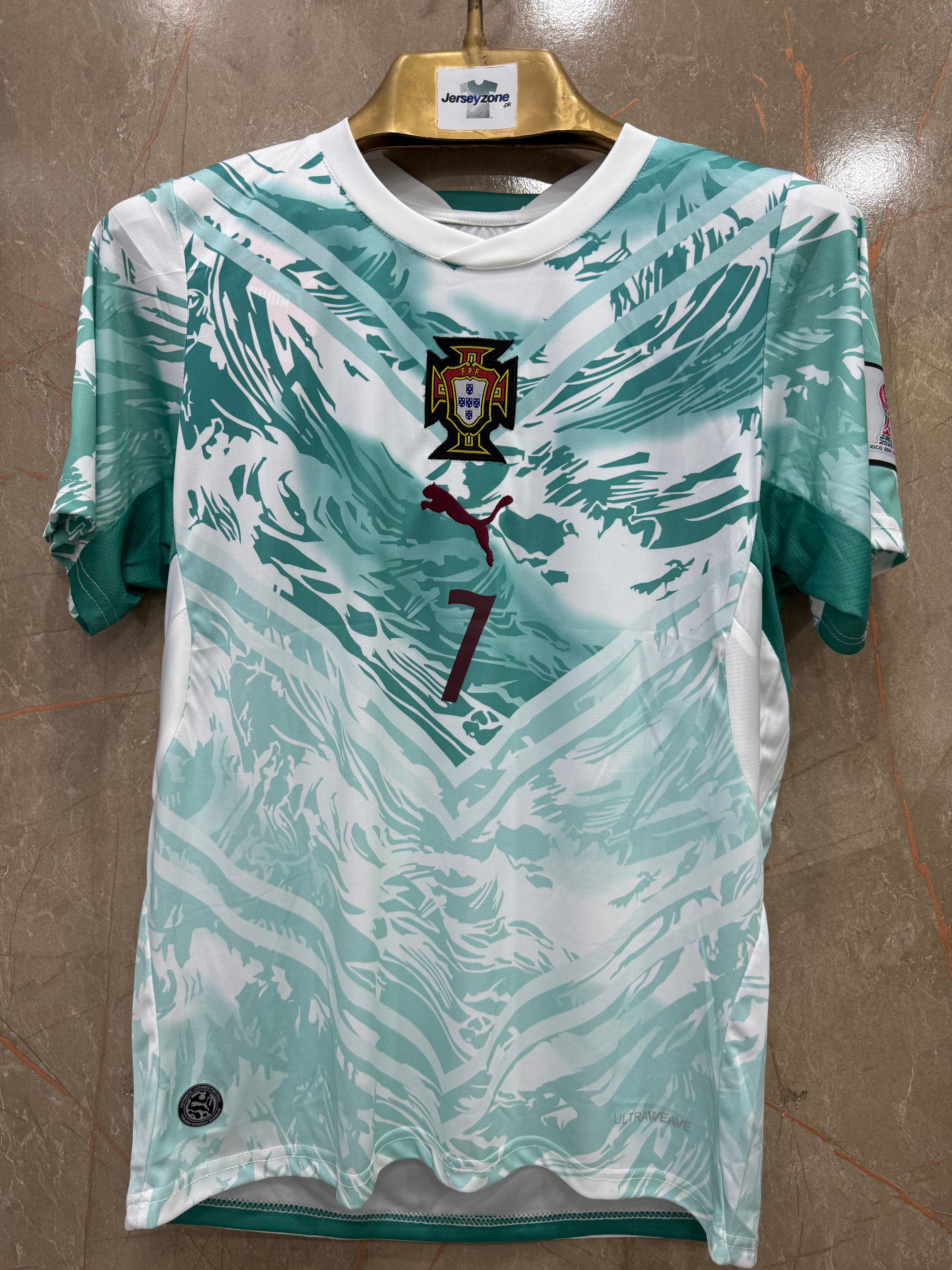 RONALDO 7 PORTUGAL AWAY FIFA CUP JERSEY(EMBROIDED LOGO)