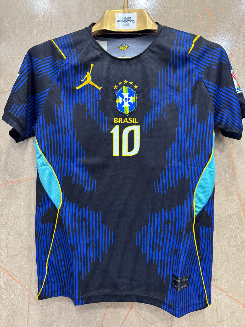 NEYMAR JR BRAZIL AWAY FIFA CUP JERSEY (EMBROIDED LOGO)
