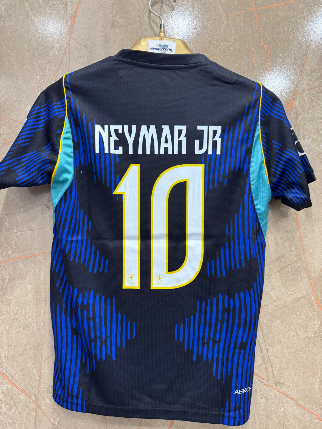 NEYMAR JR BRAZIL AWAY FIFA CUP JERSEY (EMBROIDED LOGO)