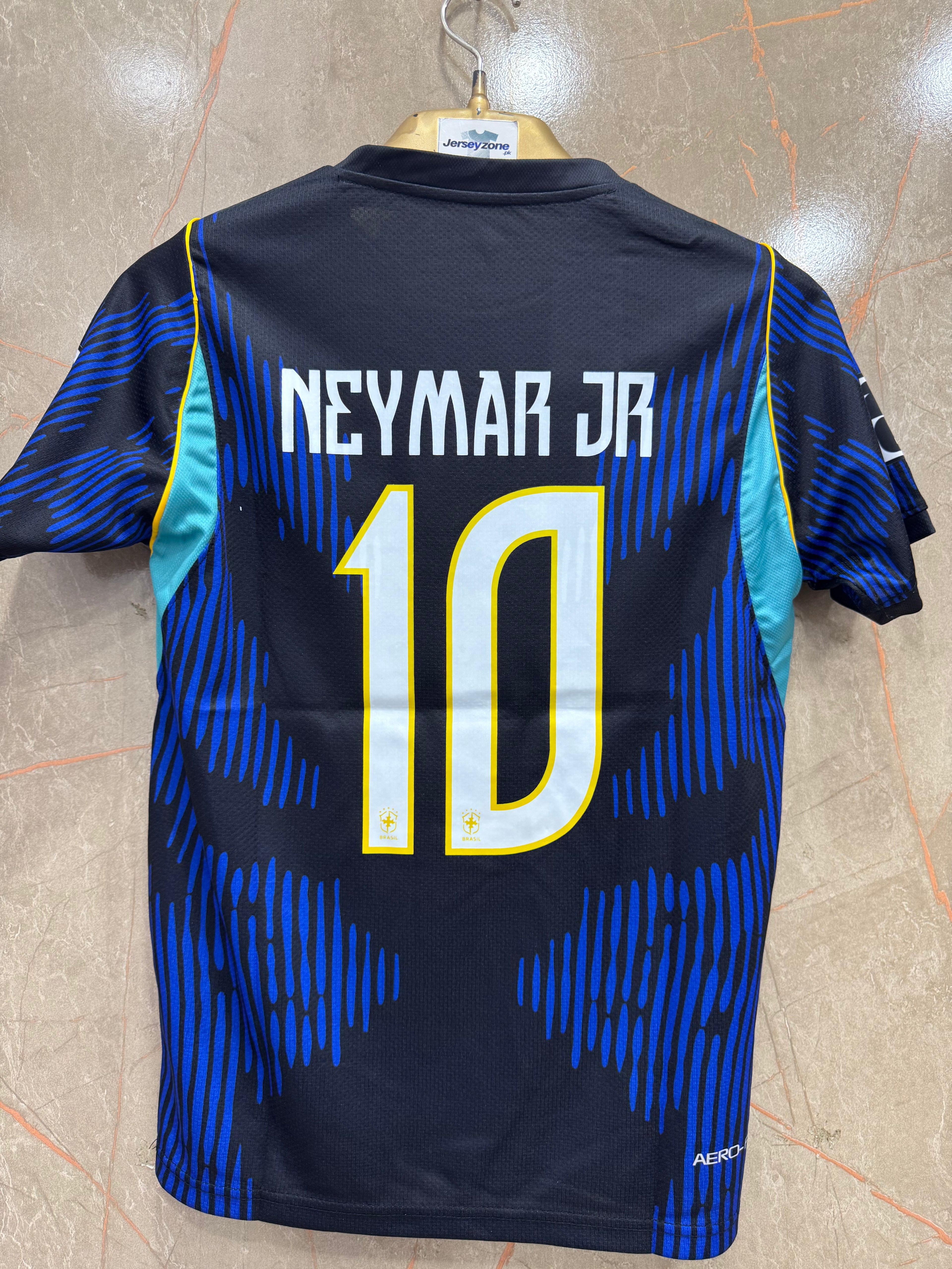 NEYMAR JR BRAZIL AWAY FIFA CUP JERSEY (EMBROIDED LOGO)