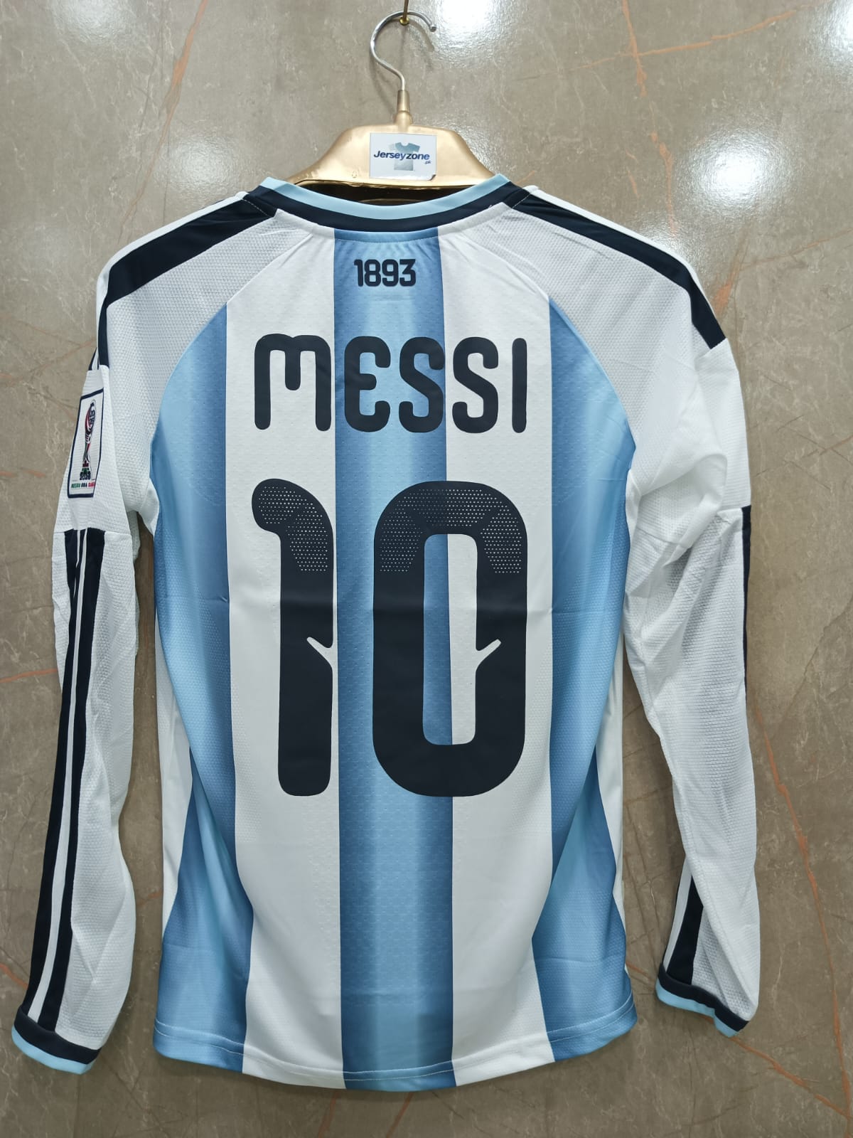 MESSI 10 ARGENTINA HOME FIFA CUP JERSEY ORIGINAL 3D LOGO