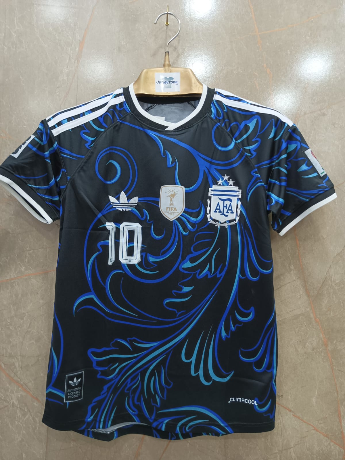 MESSI 10 ARGENTINA AWAY FIFA CUP JERSEY (EMBROIDED LOGO)
