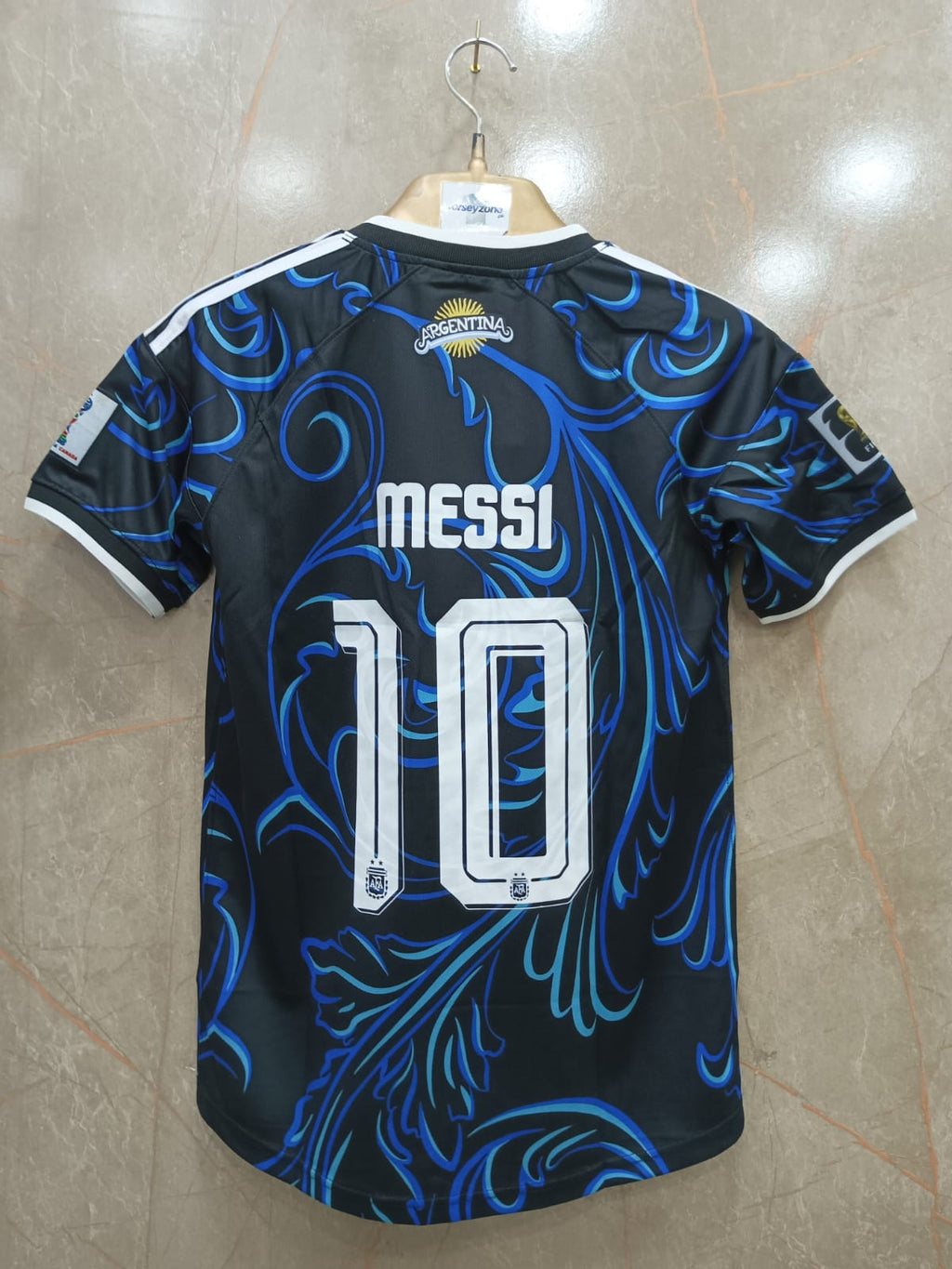 MESSI 10 ARGENTINA AWAY FIFA CUP JERSEY (EMBROIDED LOGO)