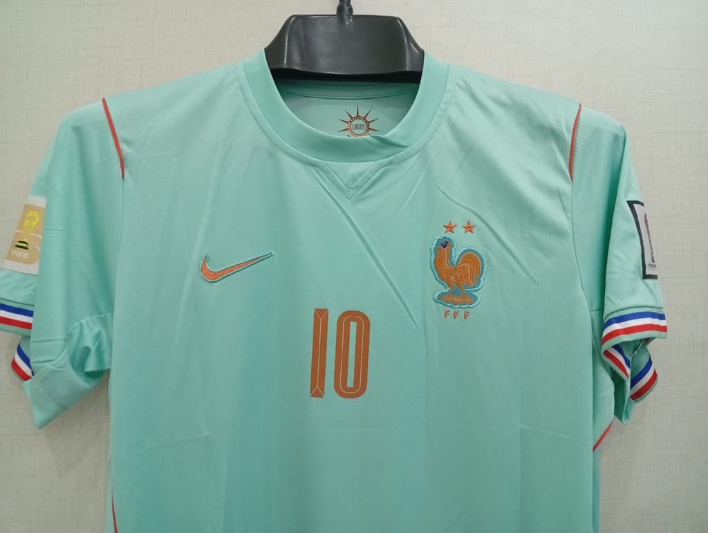 MBAPPE 10 FRANCE AWAY FIFA CUP JERSEY (EMBROIDED LOGO)
